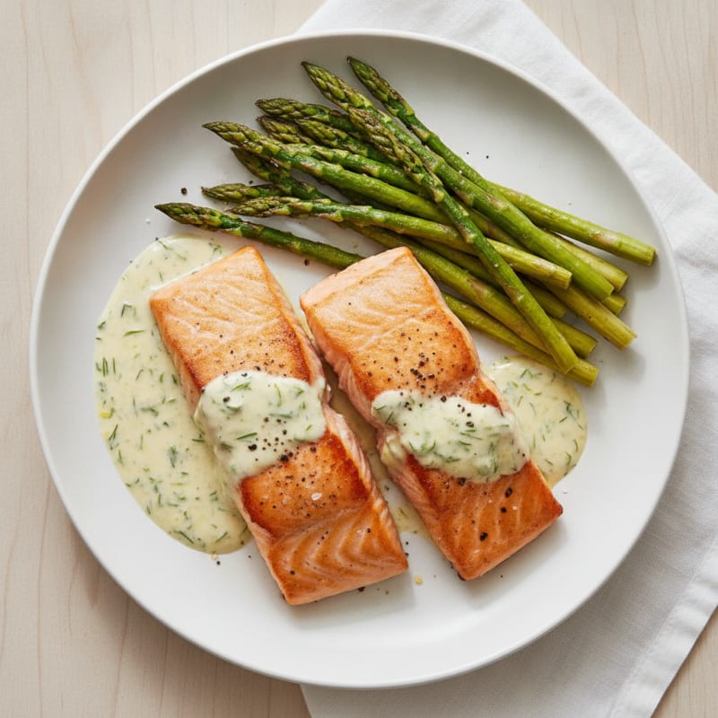 Pan-Seared Salmon with Lemon-Dill Sauce