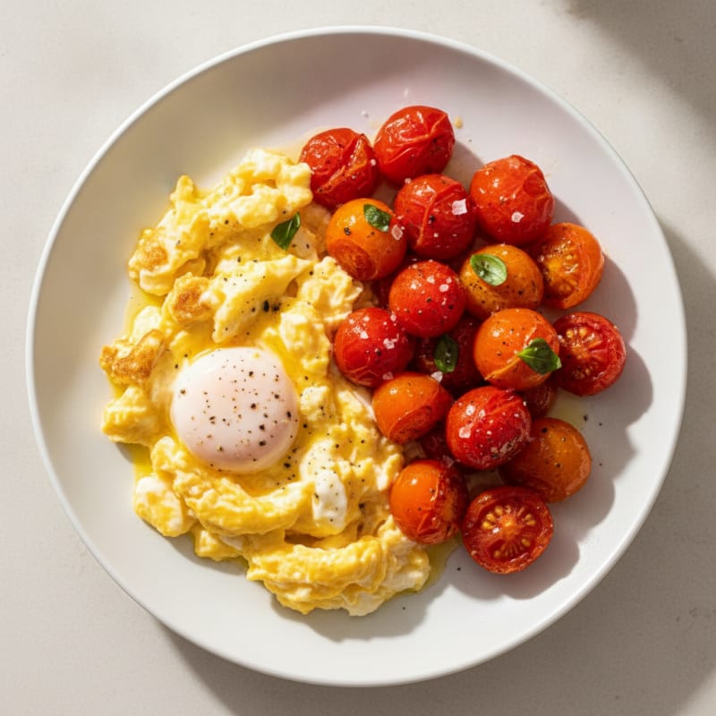 Scrambled Eggs with Roasted Tomatoes