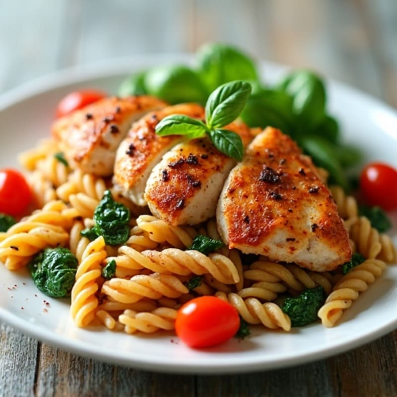 Chicken with Spicy Herb Whole Wheat Pasta