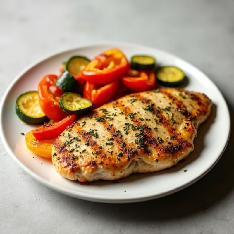 Herb-Crusted Pan Seared Chicken with Roasted Vegetables