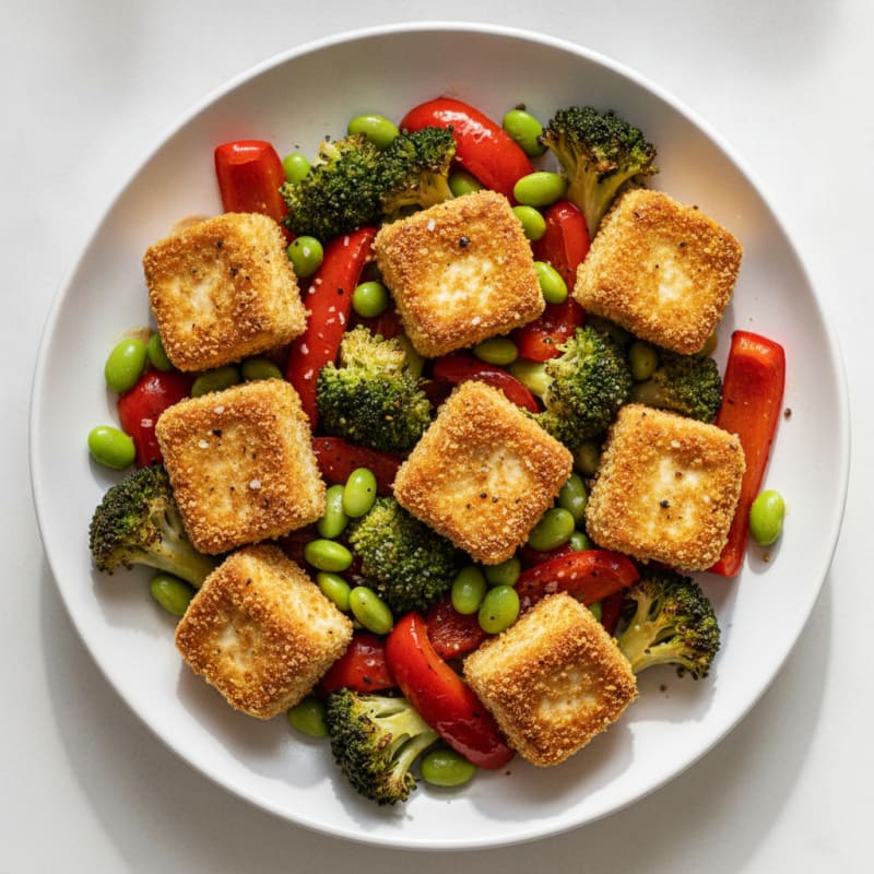 Pan-Seared Tofu with Roasted Vegetables