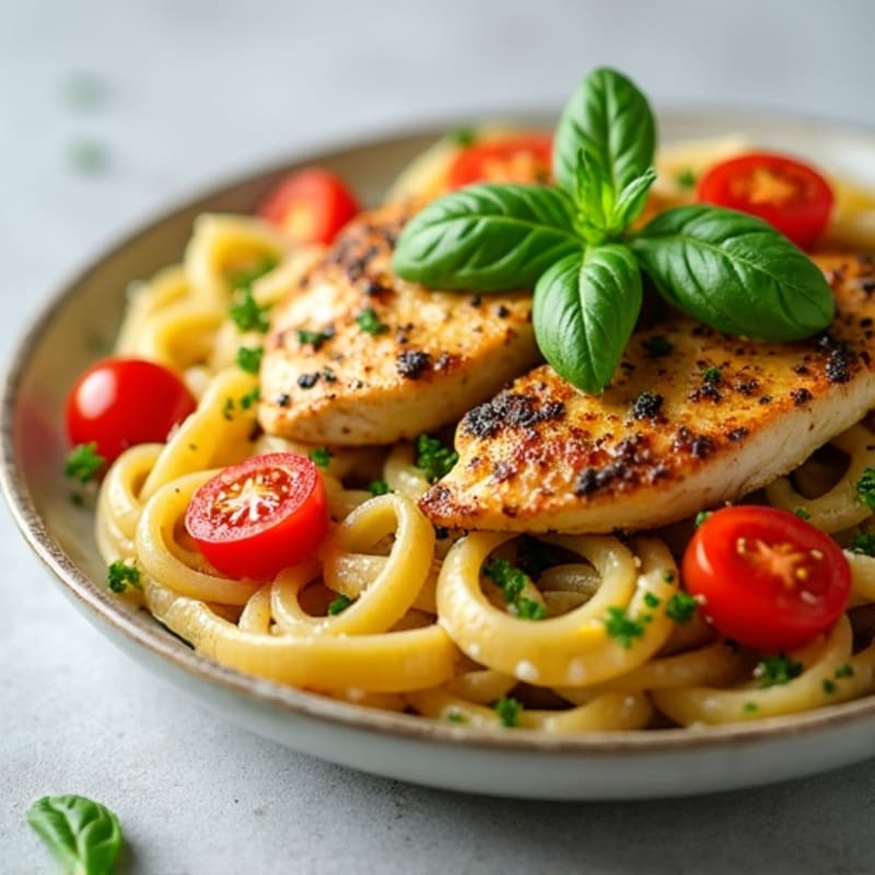 Herb-Garlic Chicken Pesto Pasta