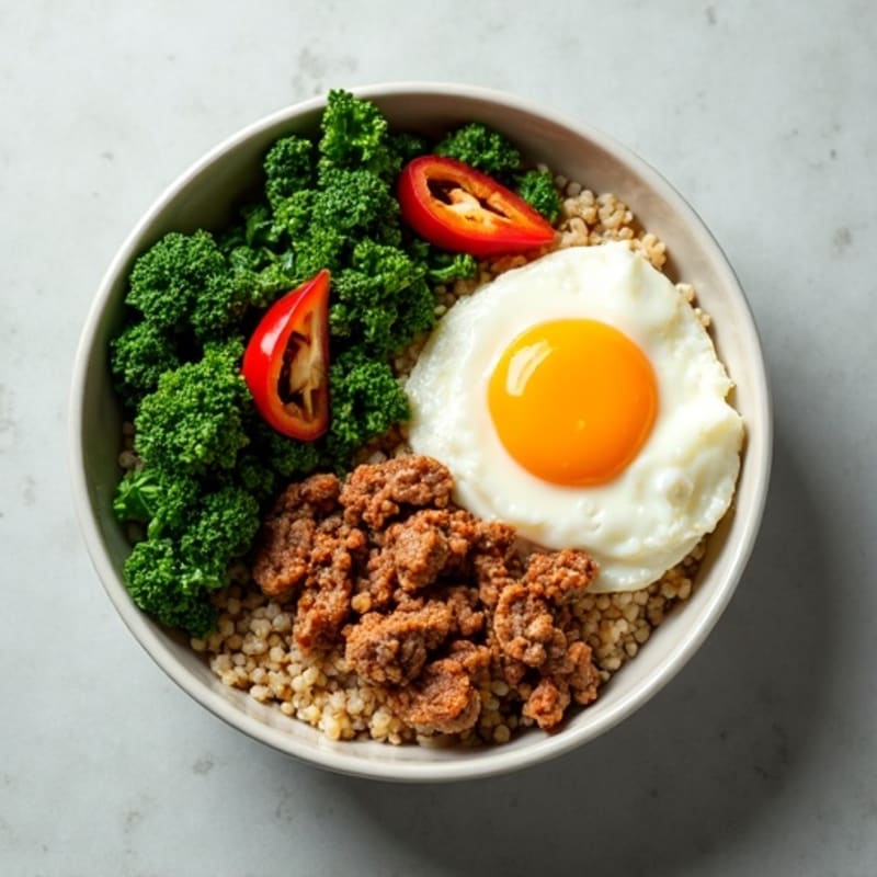 Lean Turkey Kale Breakfast Bowl with Egg Whites