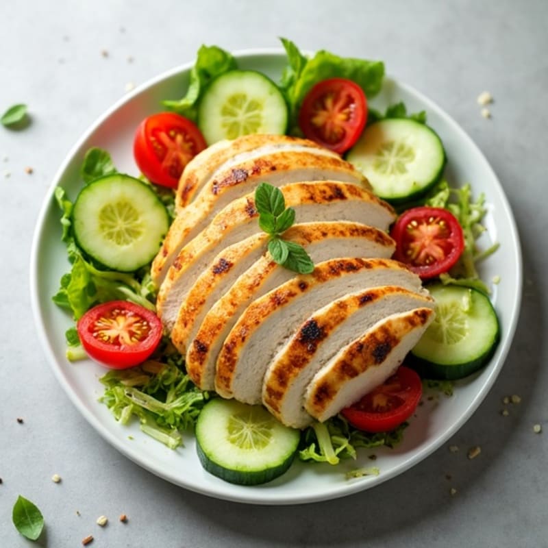 Grilled Turkey Breast Salad with Crunchy Cabbage and Lemon Vinaigrette