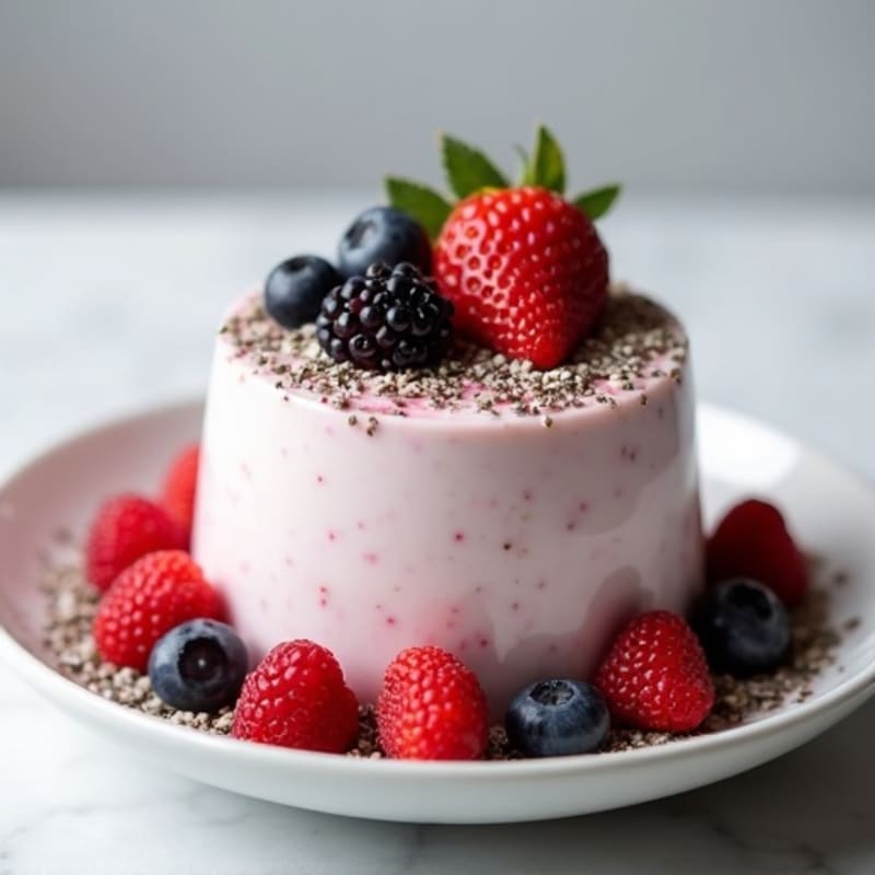 Greek Yogurt Protein Mousse with Mixed Berries