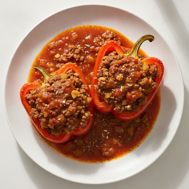 Beef and Rice Stuffed Bell Peppers