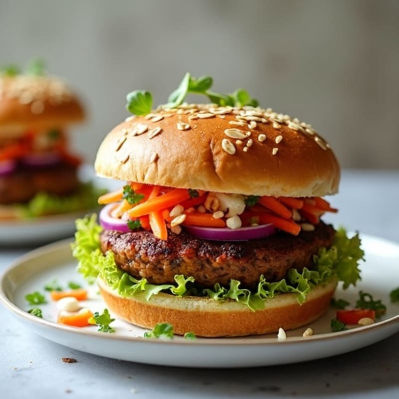 Hearty Smoky Black Bean Burgers with Fresh Slaw