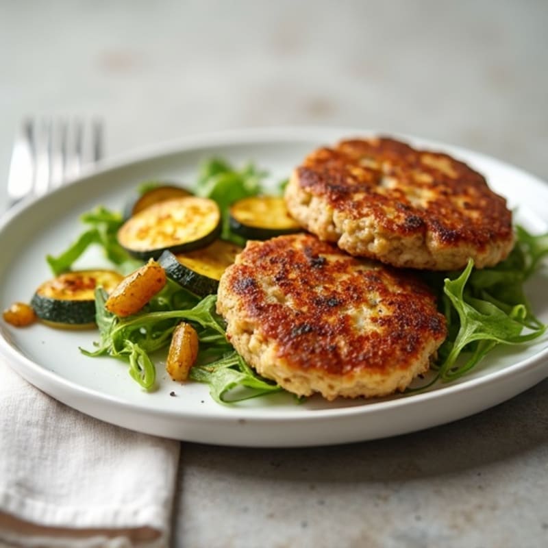 Seared Turkey Patties with Roasted Zucchini