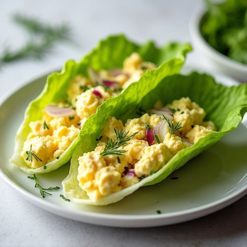 Creamy Dill Egg Salad Lettuce Wraps