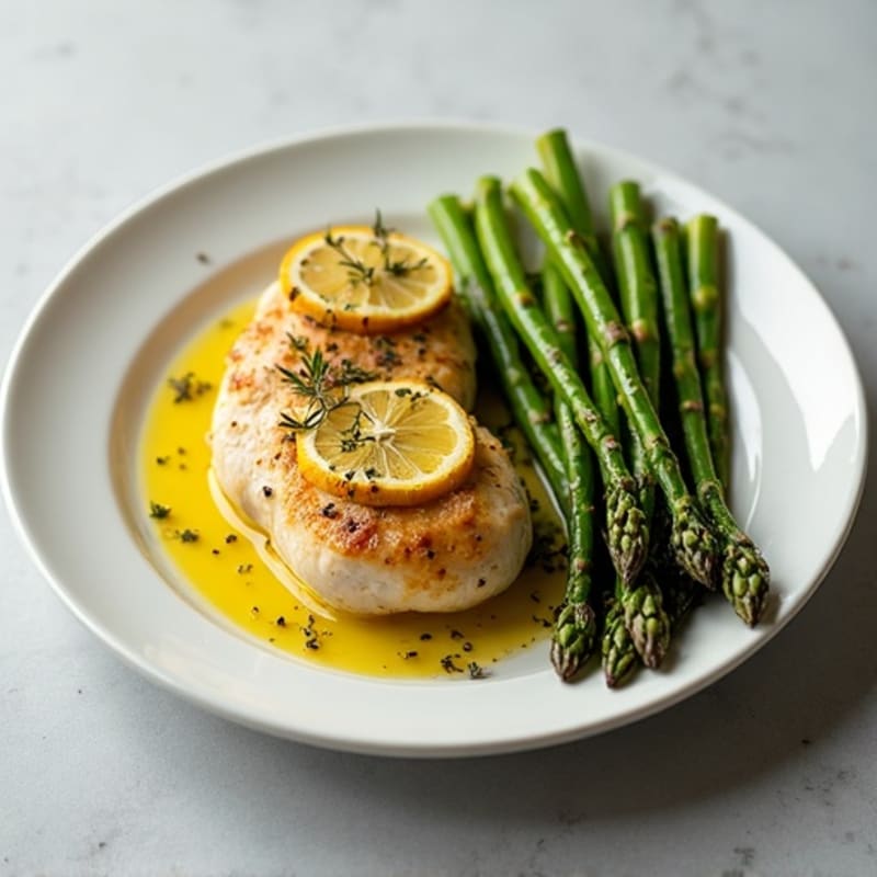 Baked Lemon Herb Chicken with Roasted Asparagus