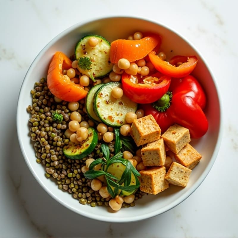 Hearty Lentil and Roasted Vegetable Bowl