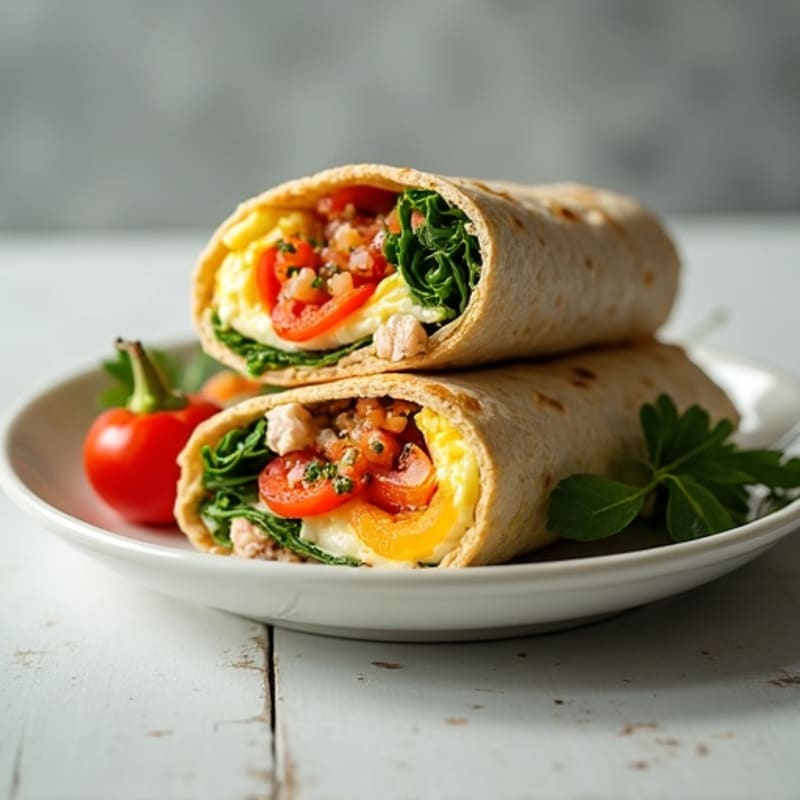 Protein-Packed Egg White and Turkey Breakfast Burrito