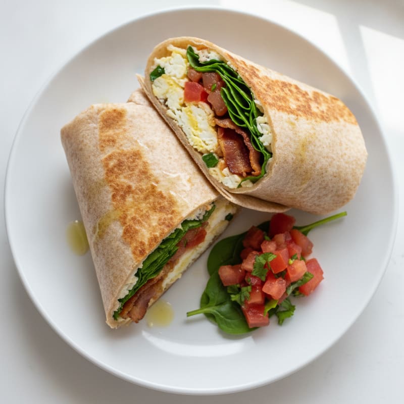 Turkey Bacon and Egg White Breakfast Wrap