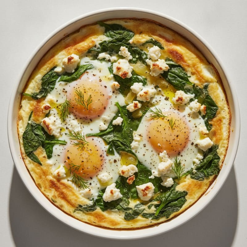 Baked Eggs with Spinach and Feta