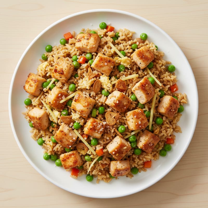 Crispy Garlic Chicken Fried Rice