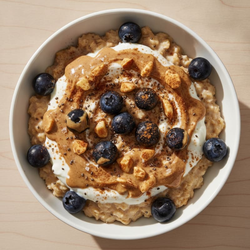Blueberry Almond Butter Oatmeal Bowl