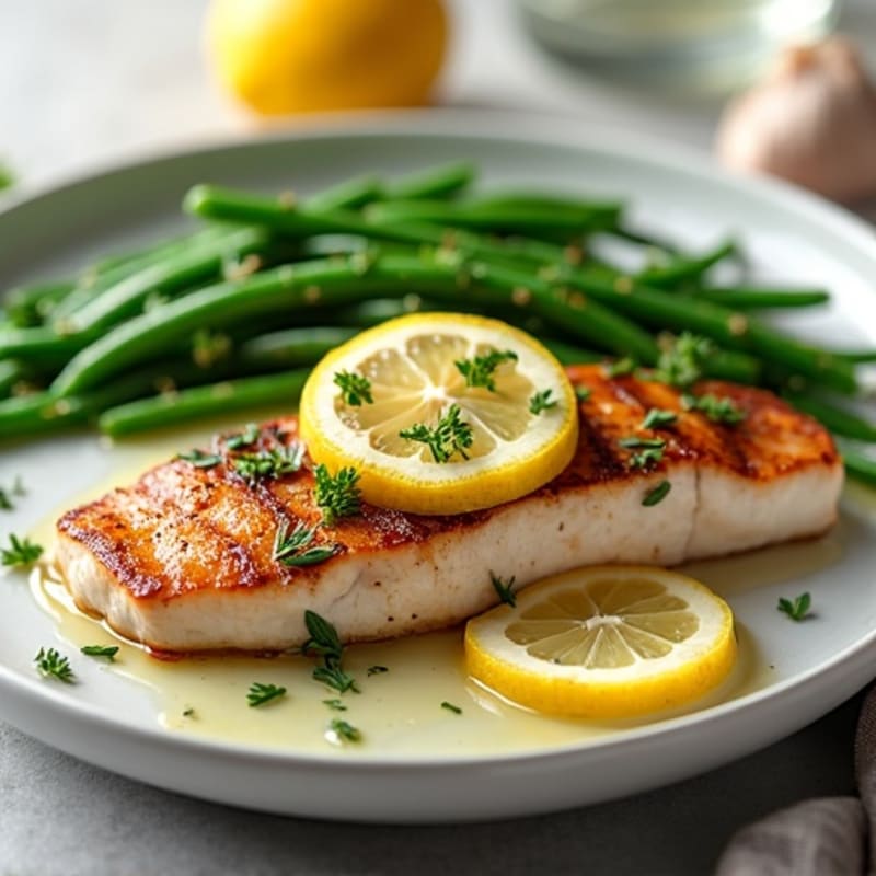 Lemon-Herb Seared Tuna with Roasted Green Beans