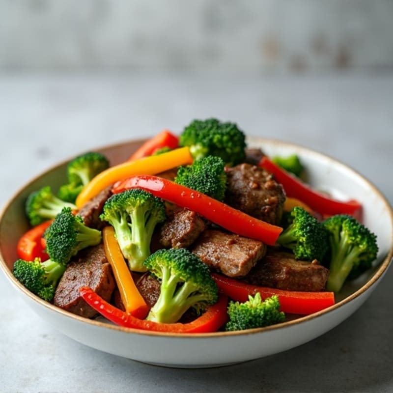 Lean Beef Stir Fry with Broccoli and Bell Peppers