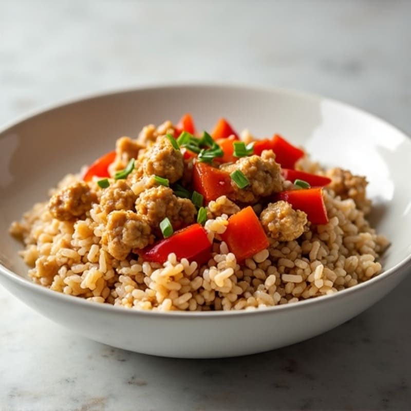Ginger-Garlic Ground Turkey Rice Bowl