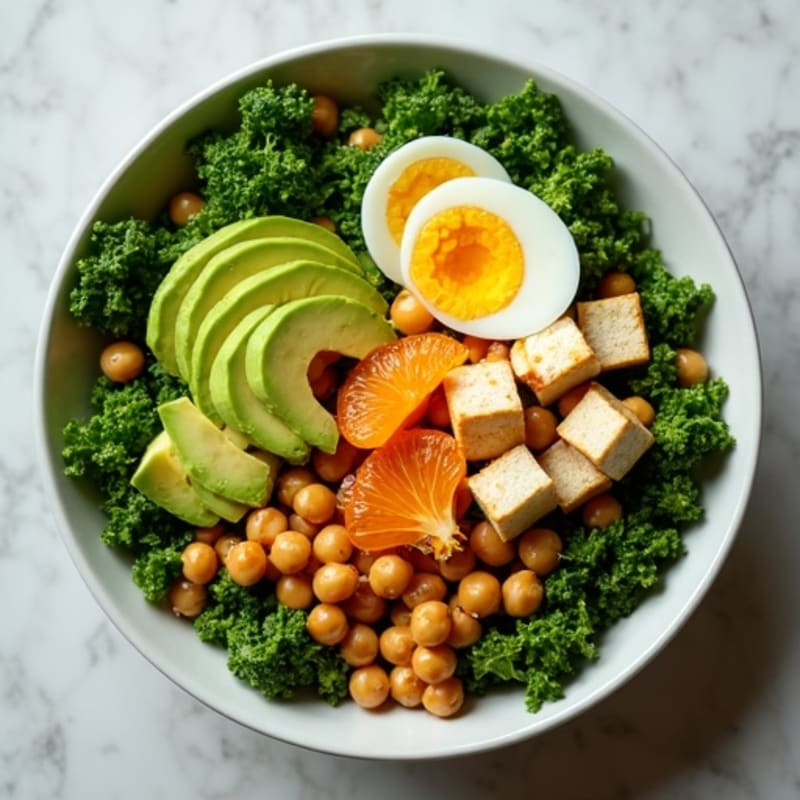 Crunchy Avocado Kale Bowl with Citrus Vinaigrette