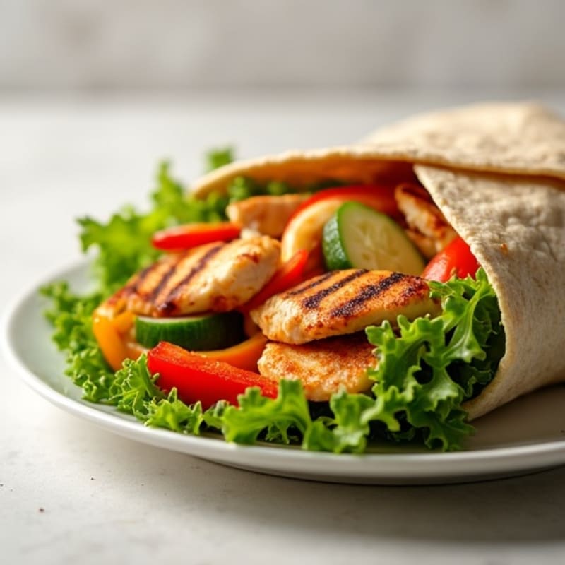 Grilled Chicken and Crunchy Veggie Wrap
