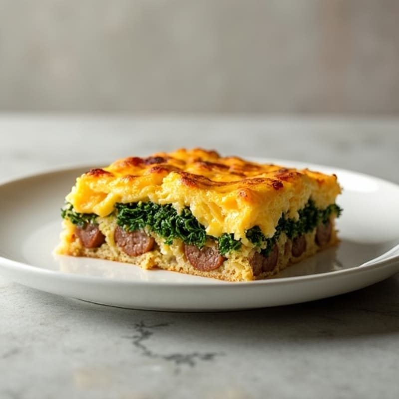 Savory Sausage and Kale Baked Strata