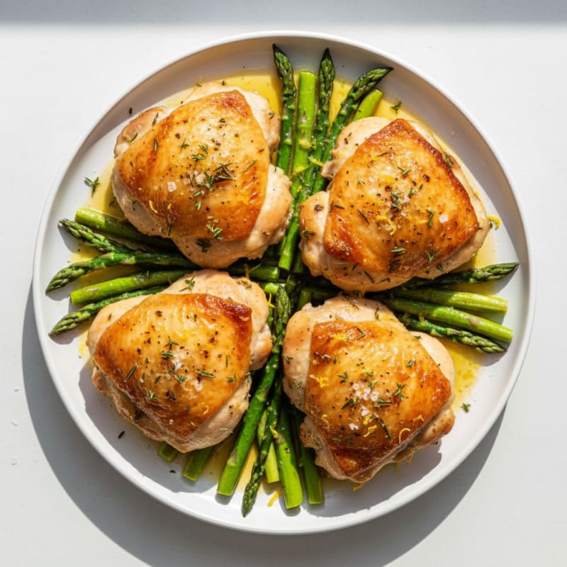 Crispy Lemon-Herb Roasted Chicken Thighs