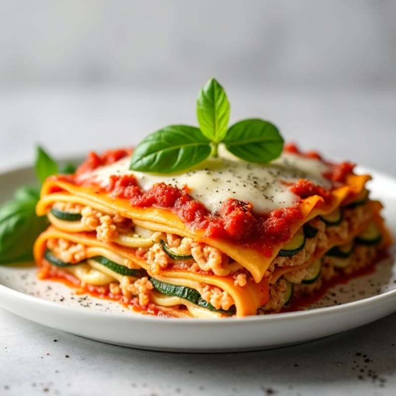 Hearty Lean Ground Turkey Lasagna Bake with Creamy Ricotta