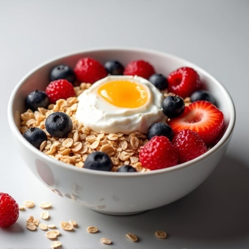 Protein-Packed Berry Oatmeal Bowl with Whipped Egg Whites