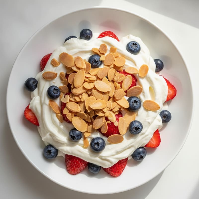 Greek Yogurt Protein Parfait with Berries and Almonds