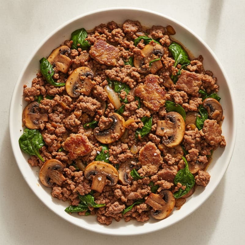 Savory Ground Beef and Mushroom Skillet