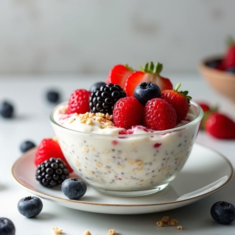 Creamy Overnight Oats with Fresh Berries