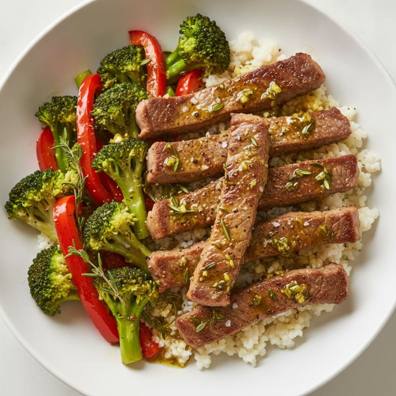 Garlic Herb Steak and Veggie Bowl