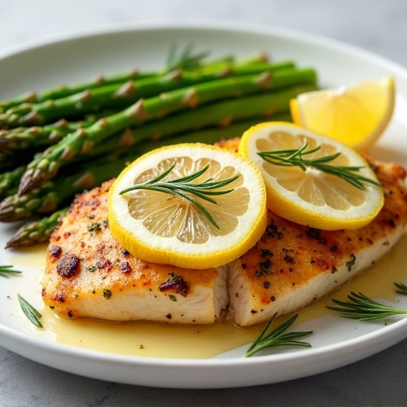 Lemon Herb Roasted Chicken with Crispy Asparagus