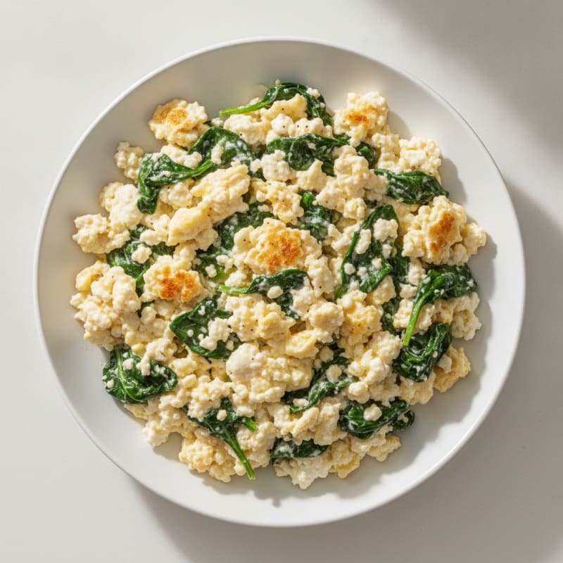 Cottage Cheese Egg Scramble with Spinach