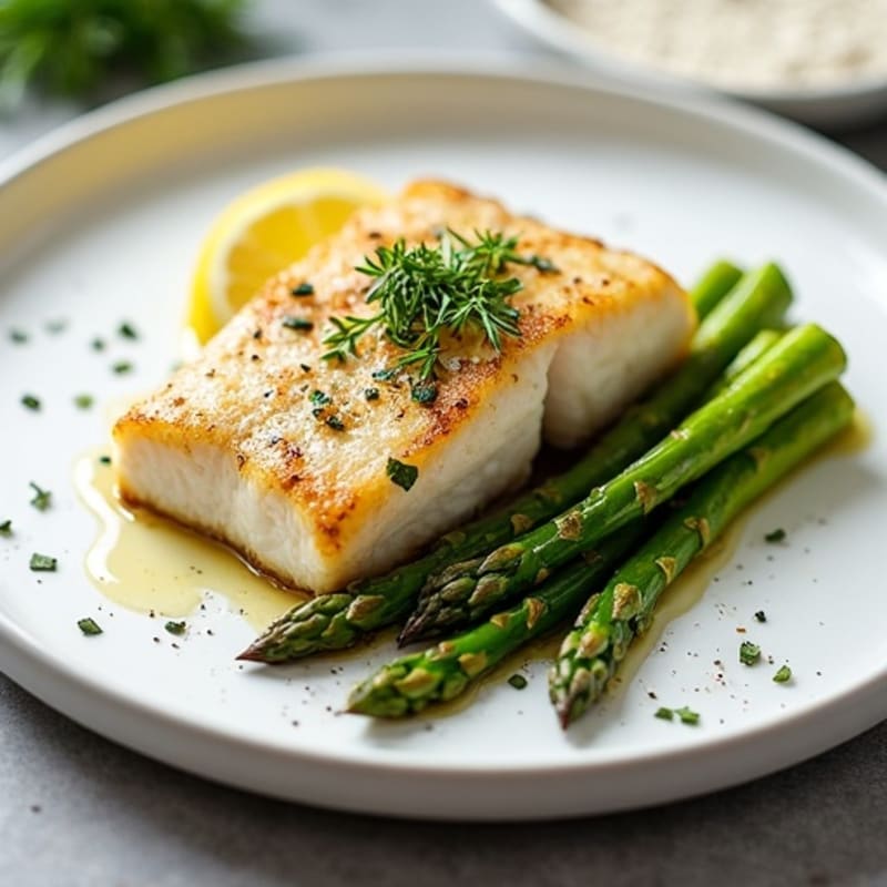 Seared Cod with Roasted Asparagus
