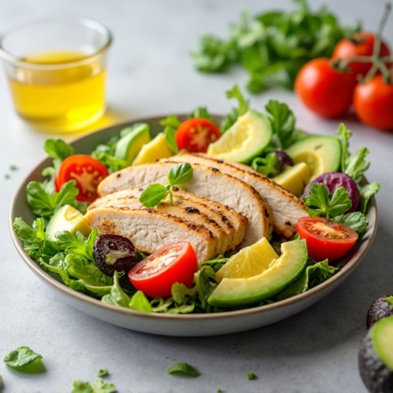 Grilled Turkey and Avocado Salad with Lemon Vinaigrette