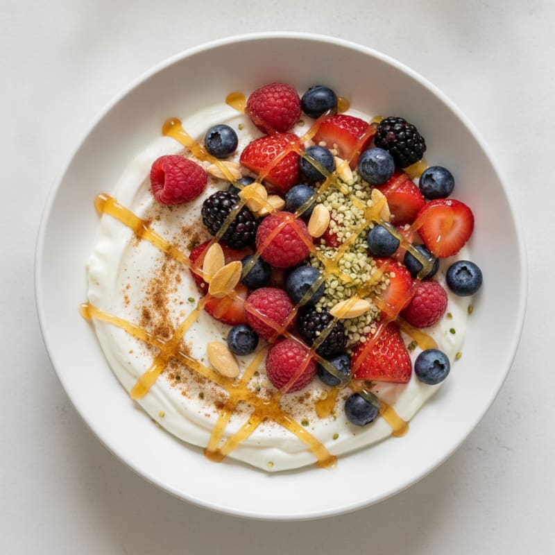 High-Protein Berry and Nut Greek Yogurt Bowl