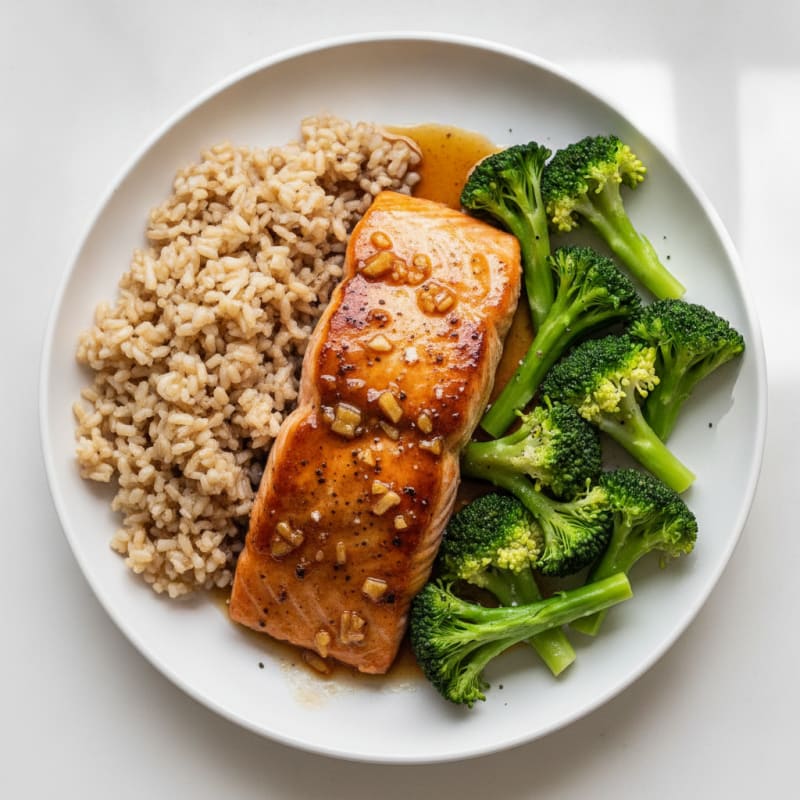 Ginger-Soy Glazed Salmon with Steamed Broccoli