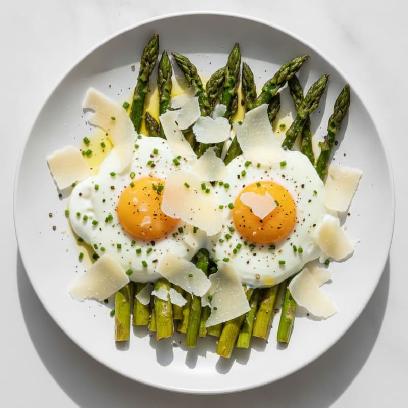 Baked Eggs with Roasted Asparagus
