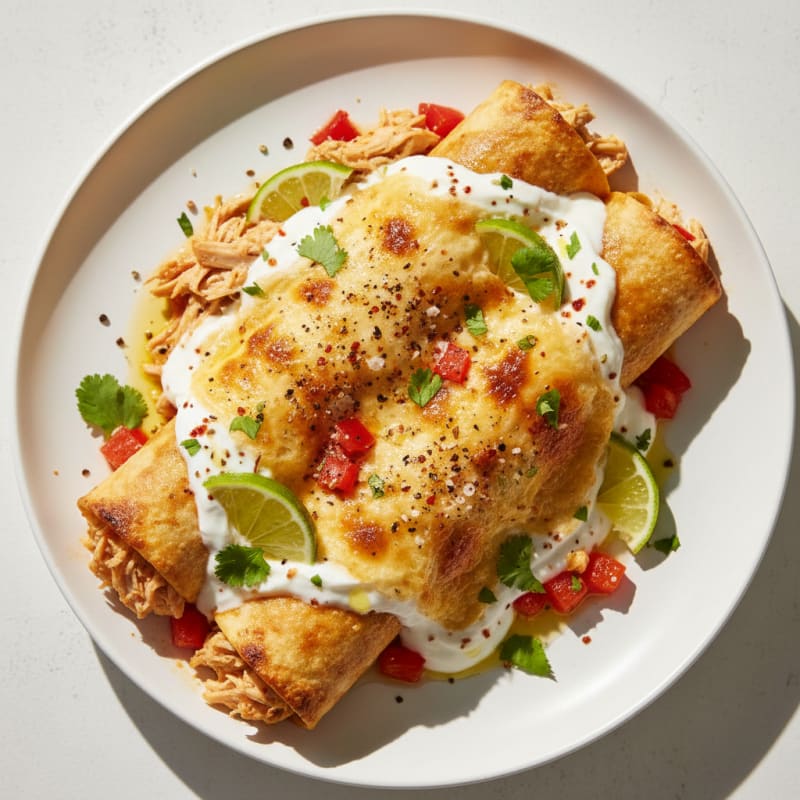 Creamy Chili-Lime Chicken Enchiladas