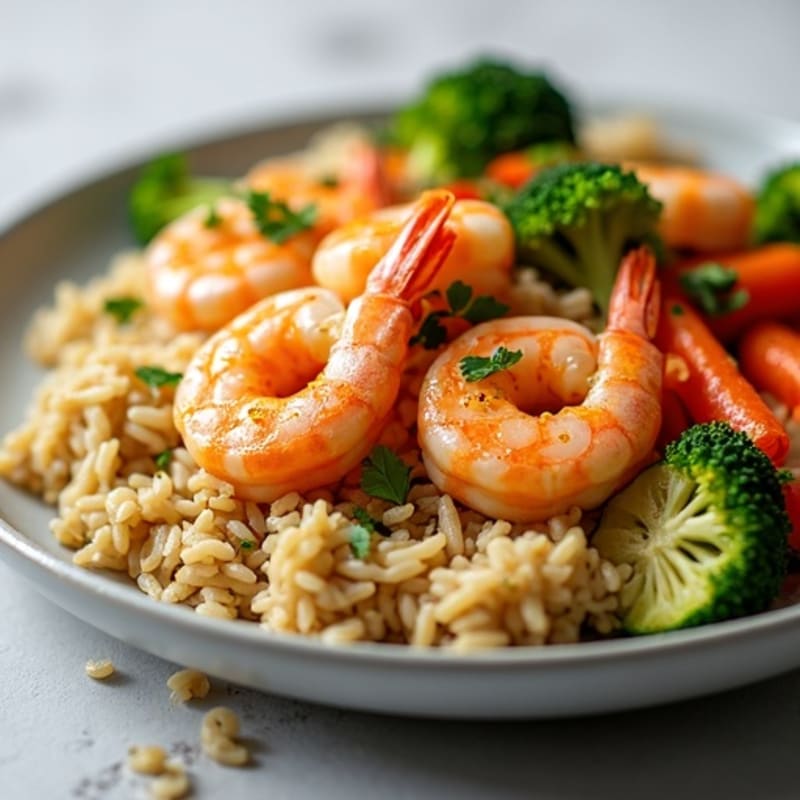 Saffron Seafood with Herbed Rice and Tender Vegetables