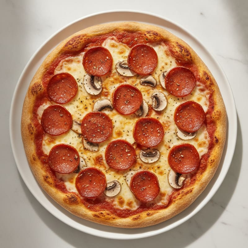 Classic Pepperoni and Mushroom Pizza
