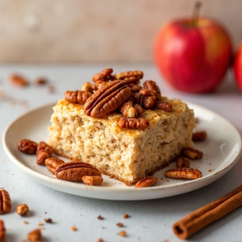 Creamy Baked Cinnamon Apple Oatmeal with Toasted Pecans