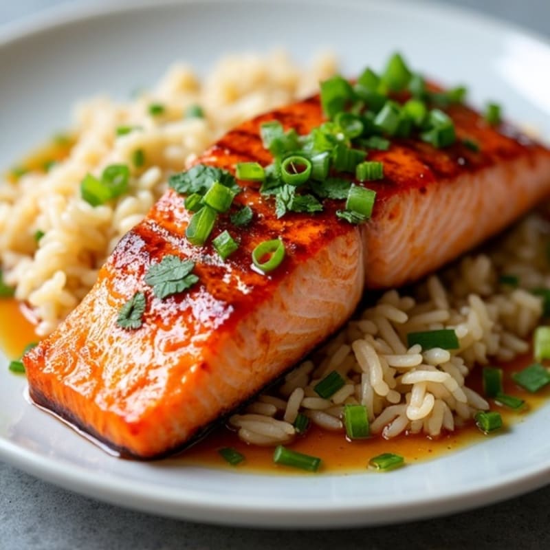Honey-Garlic Glazed Salmon with Ginger Rice