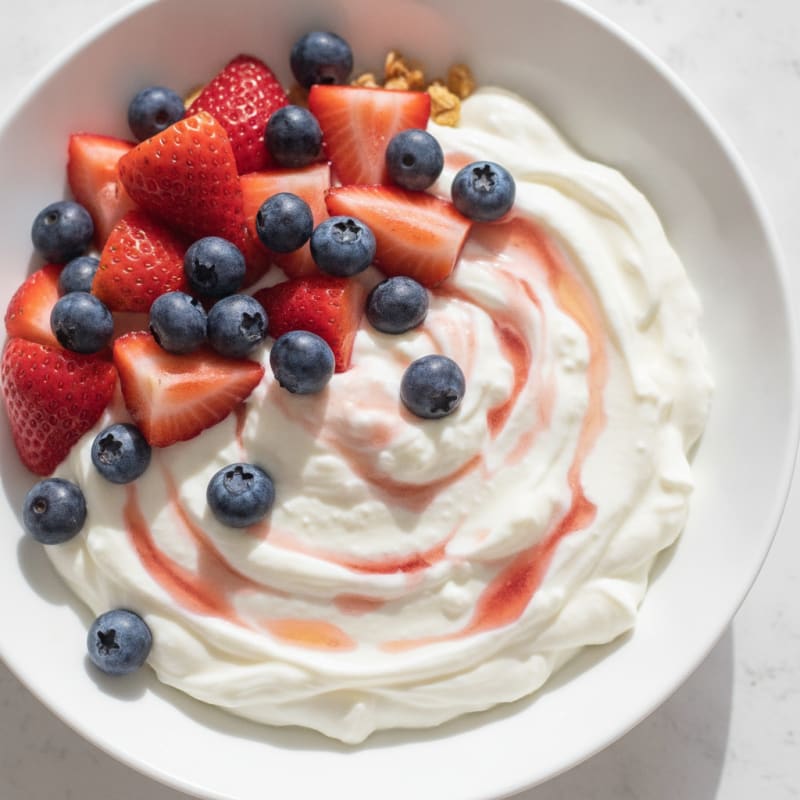 Silky Greek Yogurt with Vanilla Protein and Fresh Berries
