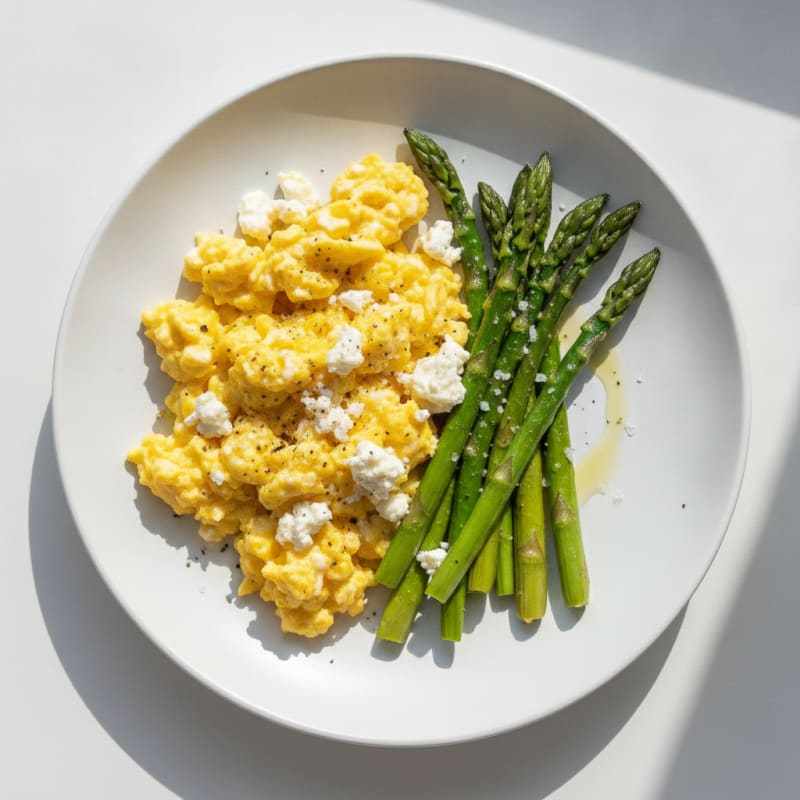 Scrambled Eggs with Roasted Asparagus