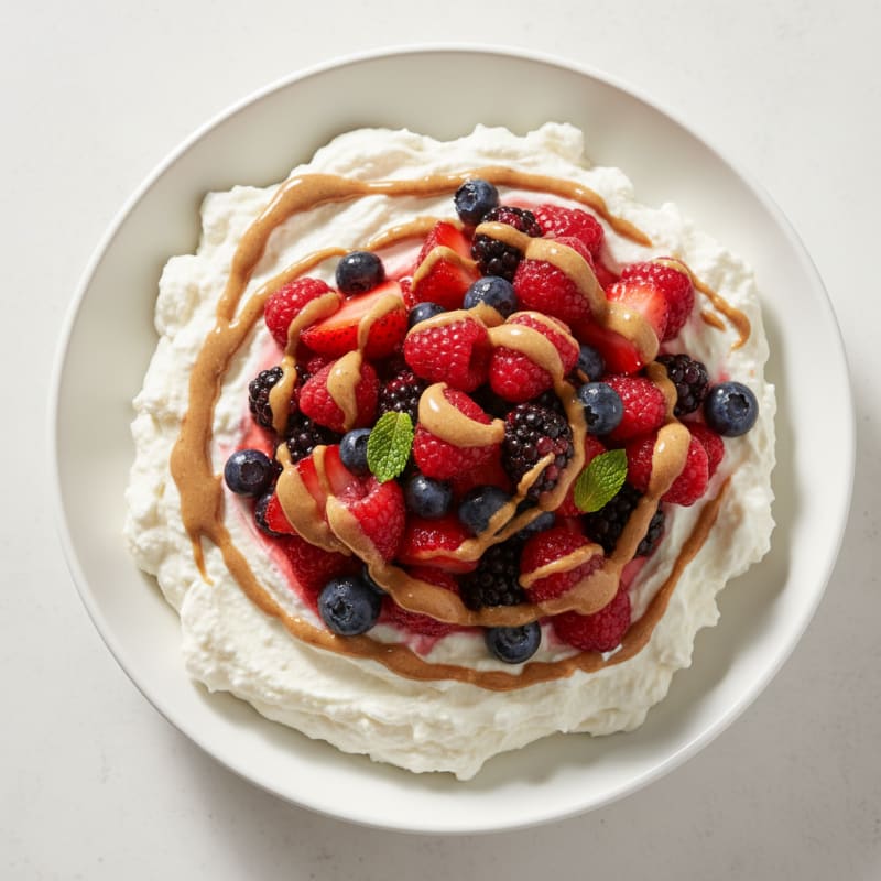 Silky Greek Yogurt Protein Mousse with Fresh Berries