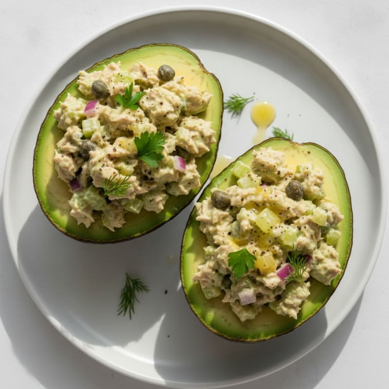 Savory Tuna Salad Stuffed Avocados