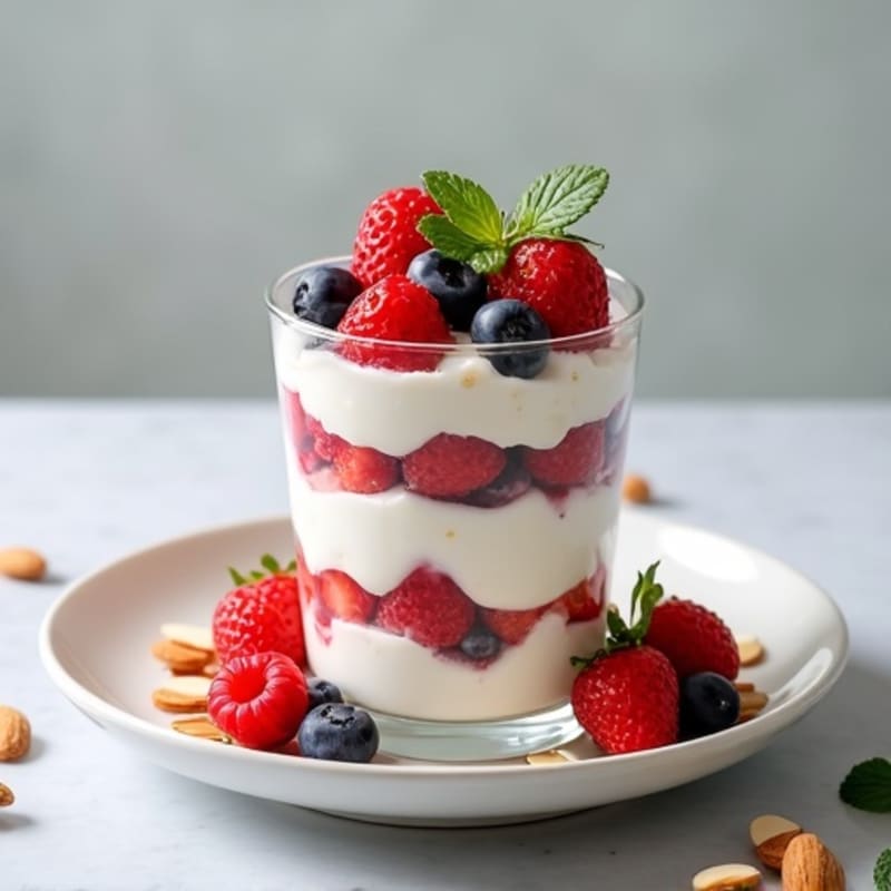 Greek Yogurt Protein Parfait with Mixed Berries